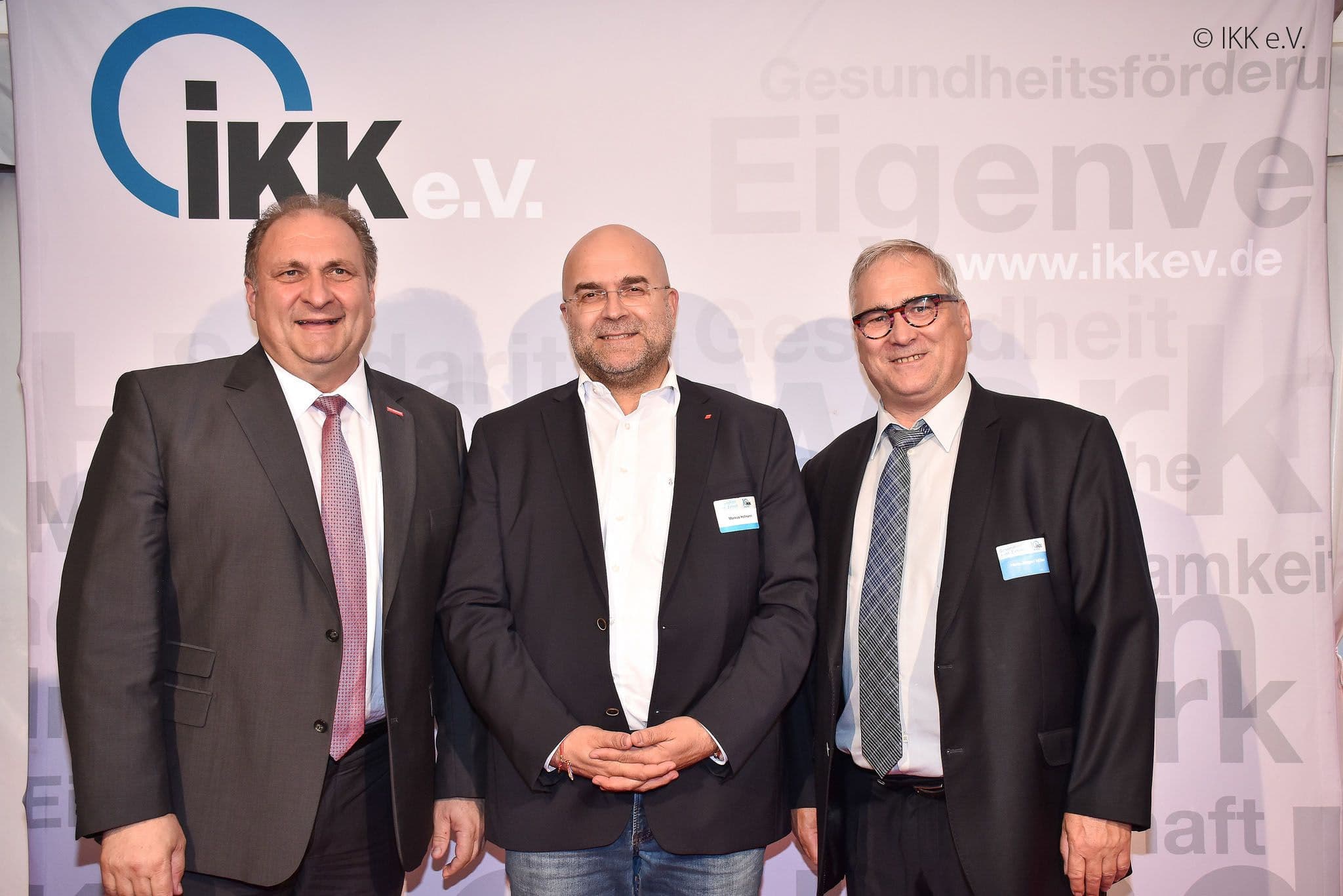 Hans Peter Wollseifer (IKK e.V.), Markus Hofmann (DGB), Hans-Jürgen Müller (IKK e.V.) (v.ln.r.)
