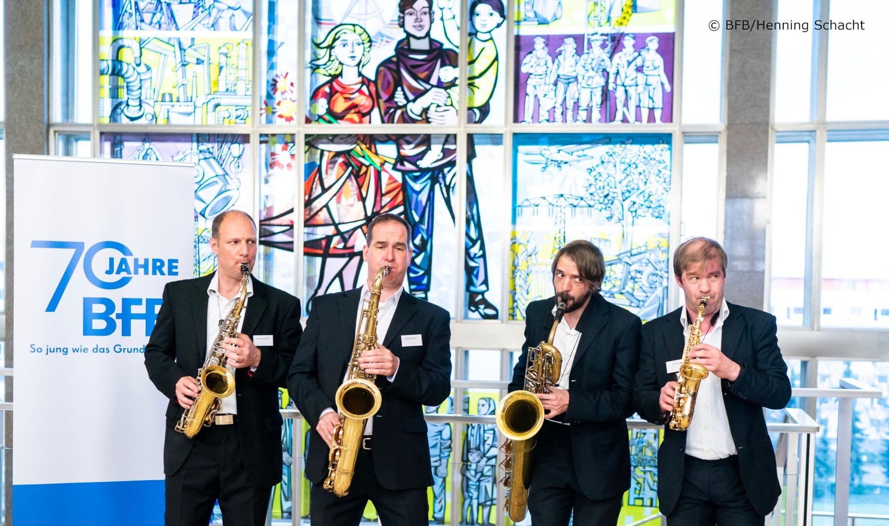 Die Musiker von „sound syndikat" spielten beim Empfang auf.