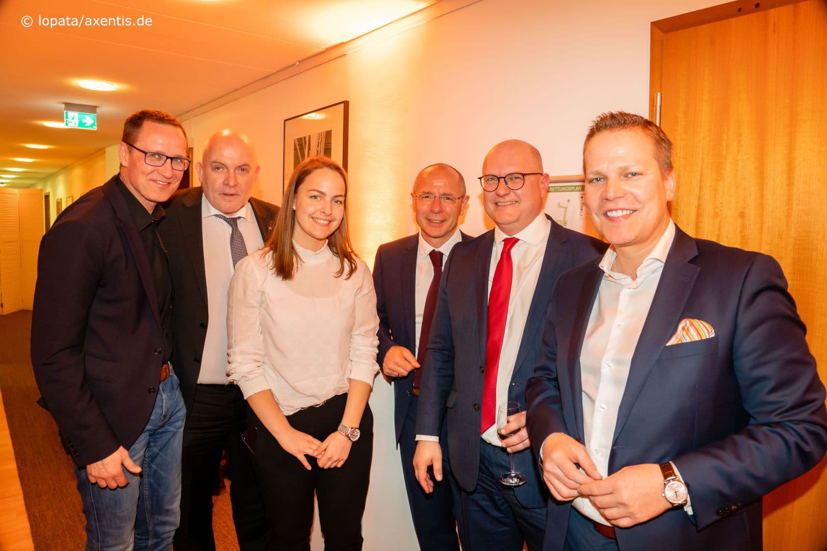 Gruppenbild mit Herren und einer Dame: Roy Kühne MdB, Dietrich Monstadt MdB (beide CDU/CSU),  Mira Kovdal (Büro Roy Kühne), Volker Möws (TK), Jens Hennicke (MDK Sachsen-Anhalt), Tino Sorge MdB (CDU/CSU)