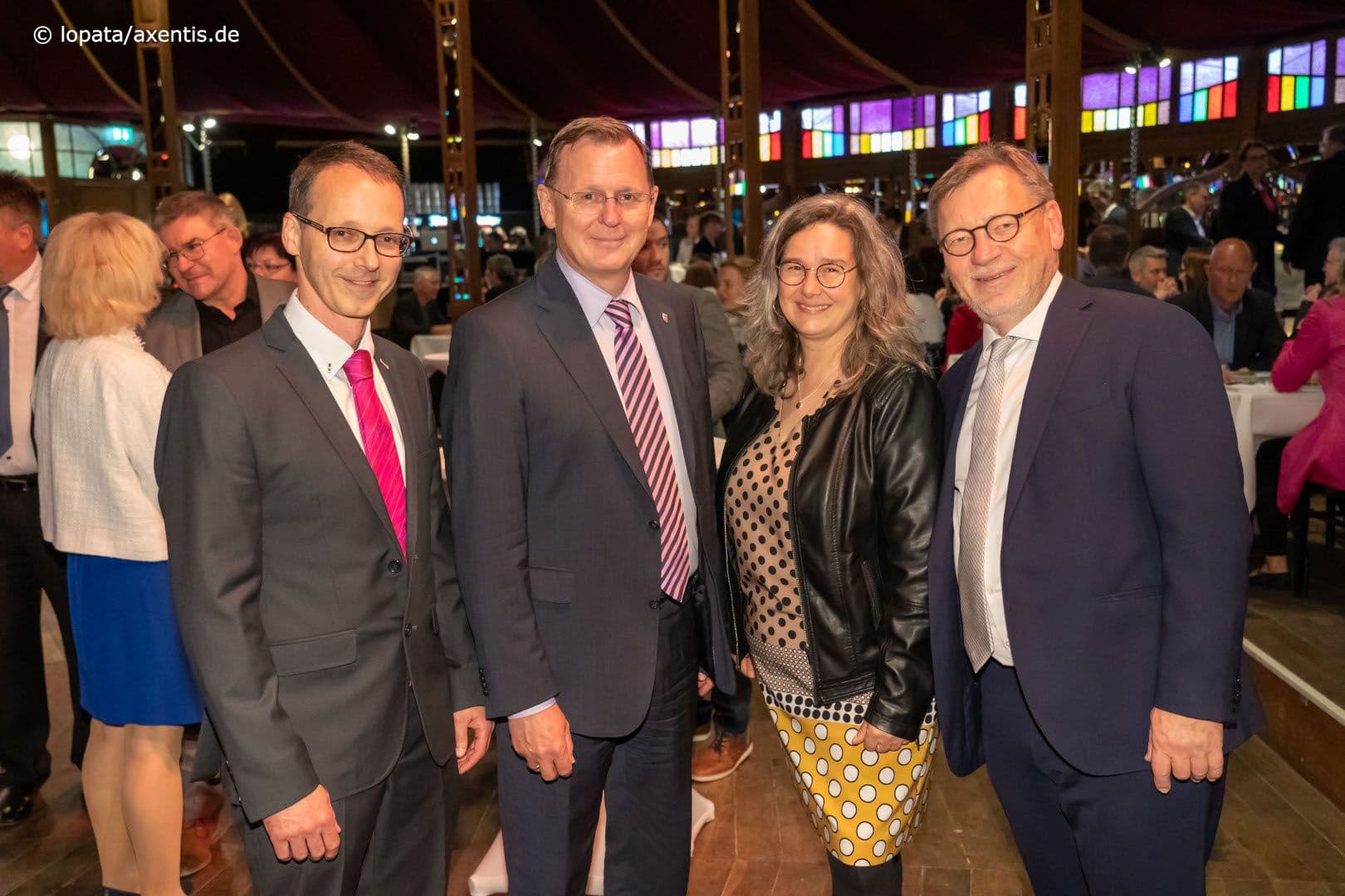 Ulf Zitterbart (Thüringer Hausärzteverband) mit Ministerpräsident Bodo Ramelow (Thüringen), Gesundheitsministerin Heike Werner (Thüringen) und Ulrich Weigeldt (Deutscher Hausärzteverband) (v.l.n.r.)