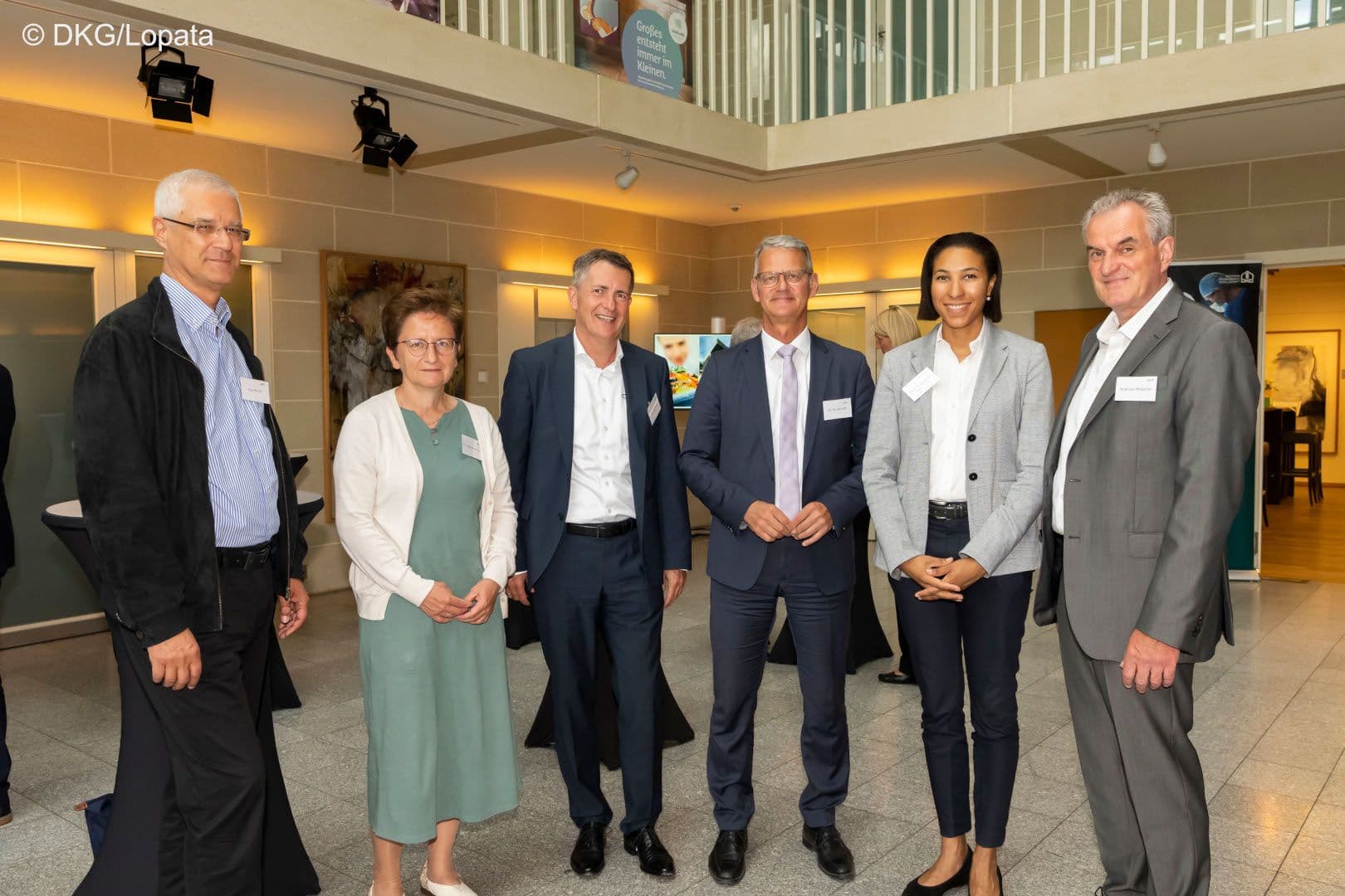 Die Gastgeber der DKG: Ingo Morell, Gundula Werner, Thomas Lemke, Gerald Gaß, Henriette Neumeyer und Andreas Wagener (v.l.n.r.)