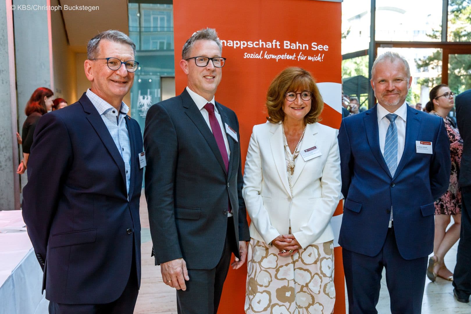 Die Gastgeber des Parlamentarischen Abends der Knappschaft-Bahn-See: Andreas Gülker, Michael Weberink, Bettina am Orde und Rainer Wilhelm (v.l.n.r.)