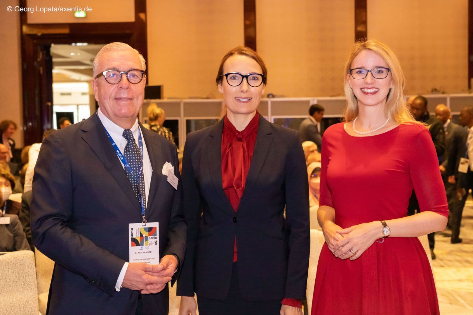 Die Festredner: Klaus Reinhardt (BÄK), Heidi Stensmyren (Weltärztebund), Alena Buyx (Ethikrat) (v.l.n.r.)