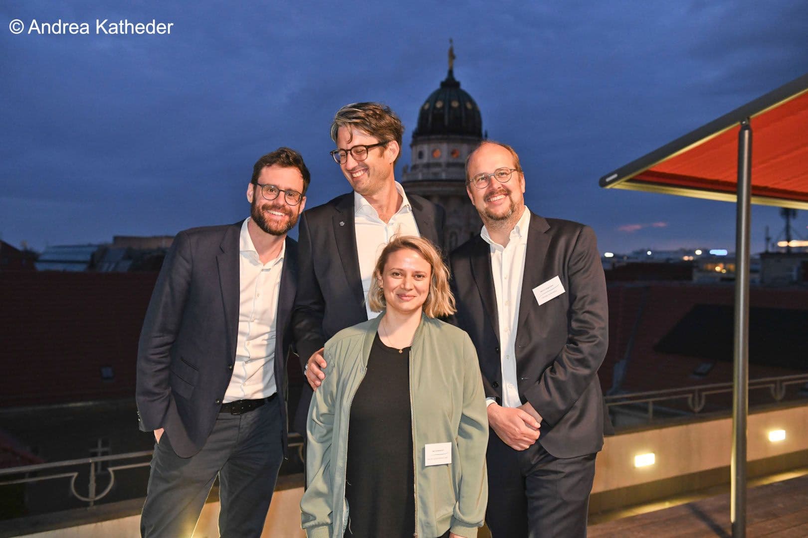Robin Rüsenberg (TK), Florian Eckert (Daiichi Sankyo), Sara Schlenkrich (Büro Janosch Dahmen MdB, Grüne), Martin Langendorf (TK) (v.l.n.r.)