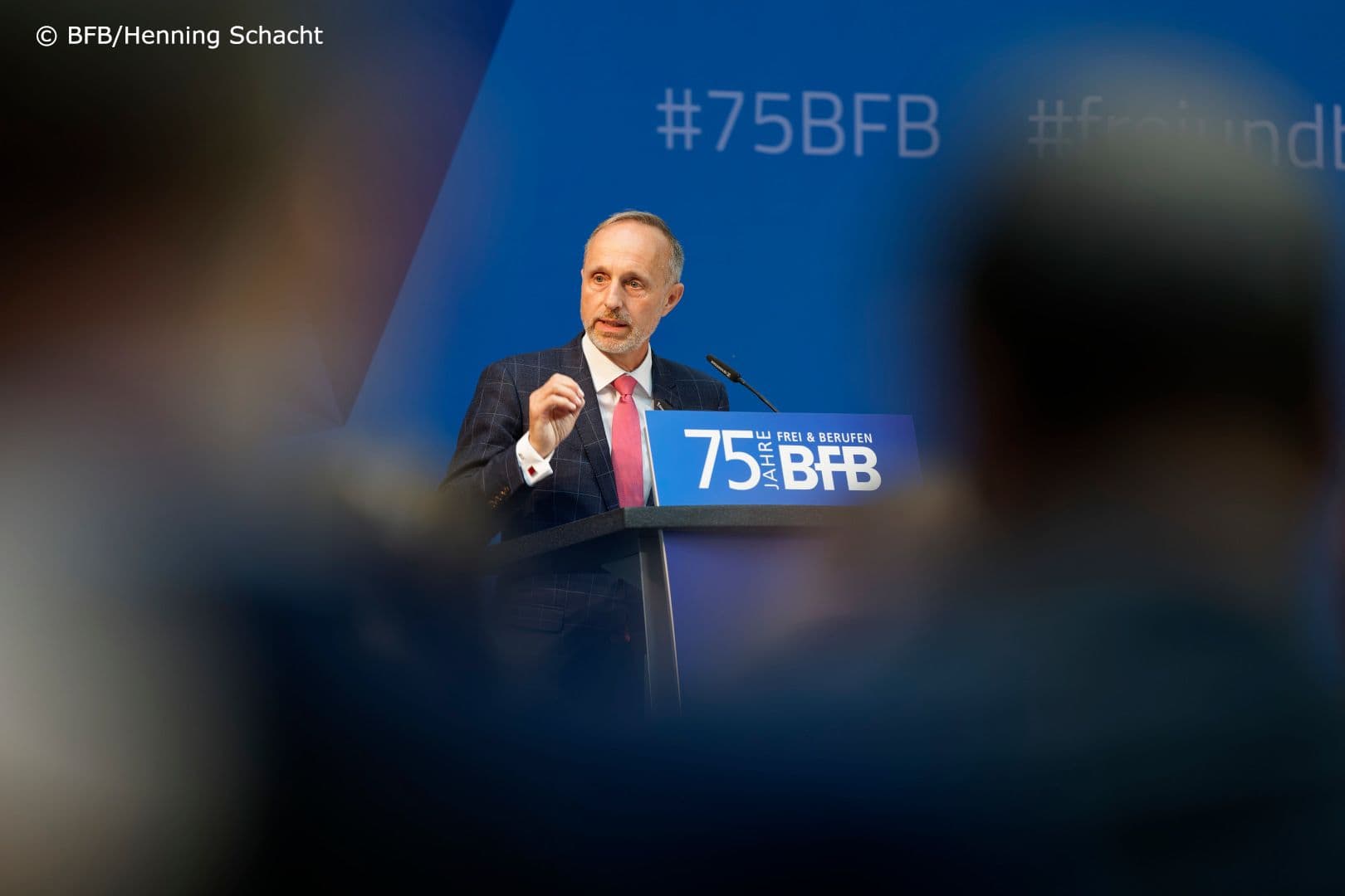 Stephan Hofmeister bei seiner ersten Ansprache als neu gewählter BFB-Präsident