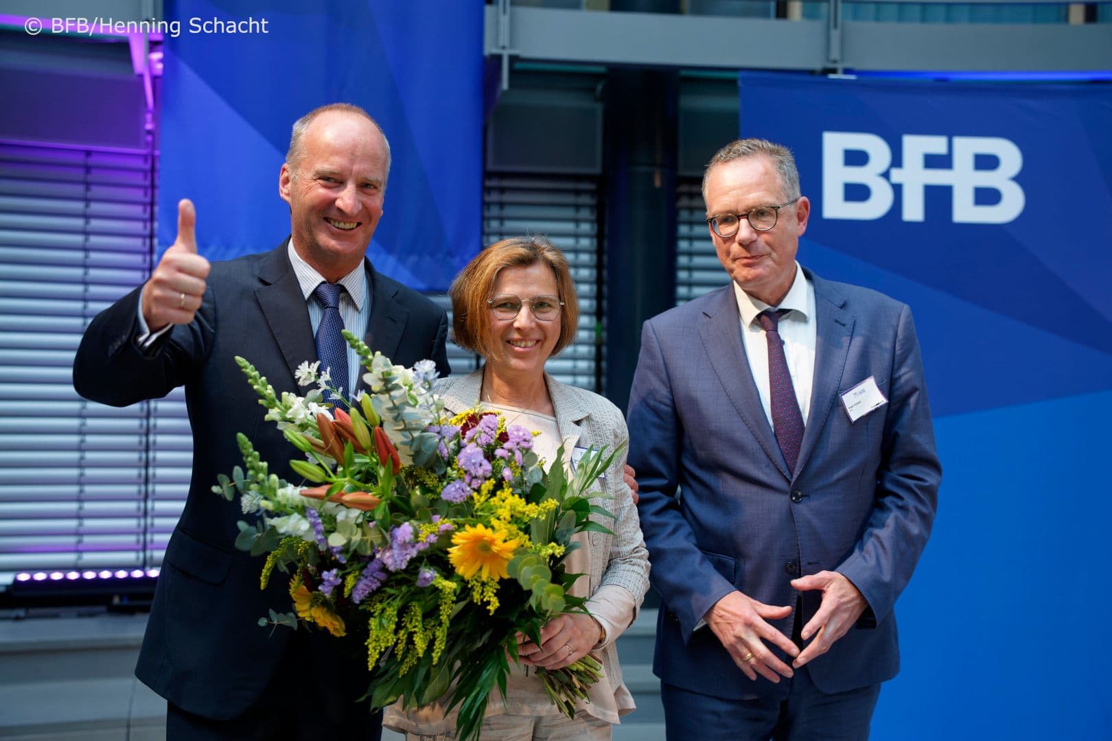 Friedemann Schmidt (BFB) und seine Gattin, Ute Schmidt, zusammen mit Peter Klotzki (BFB) (v.l.n.r.)