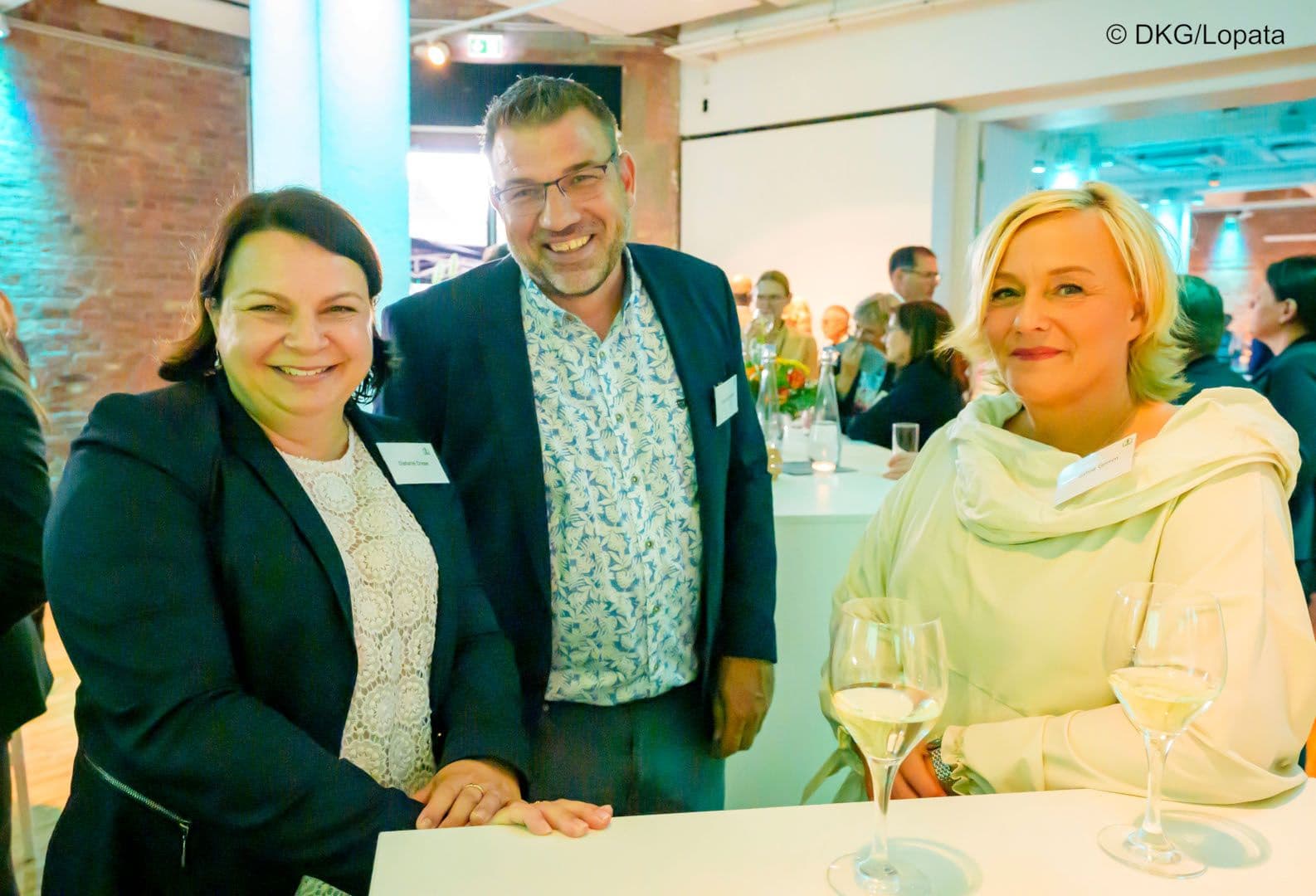 Gesundheitsministerin Stefanie Drese (Mecklenburg-Vorpommern), Uwe Borchmann (KGMV), Staatssekretärin Sylvia Grimm (Mecklenburg-Vorpommern) (v.l.n.r.)