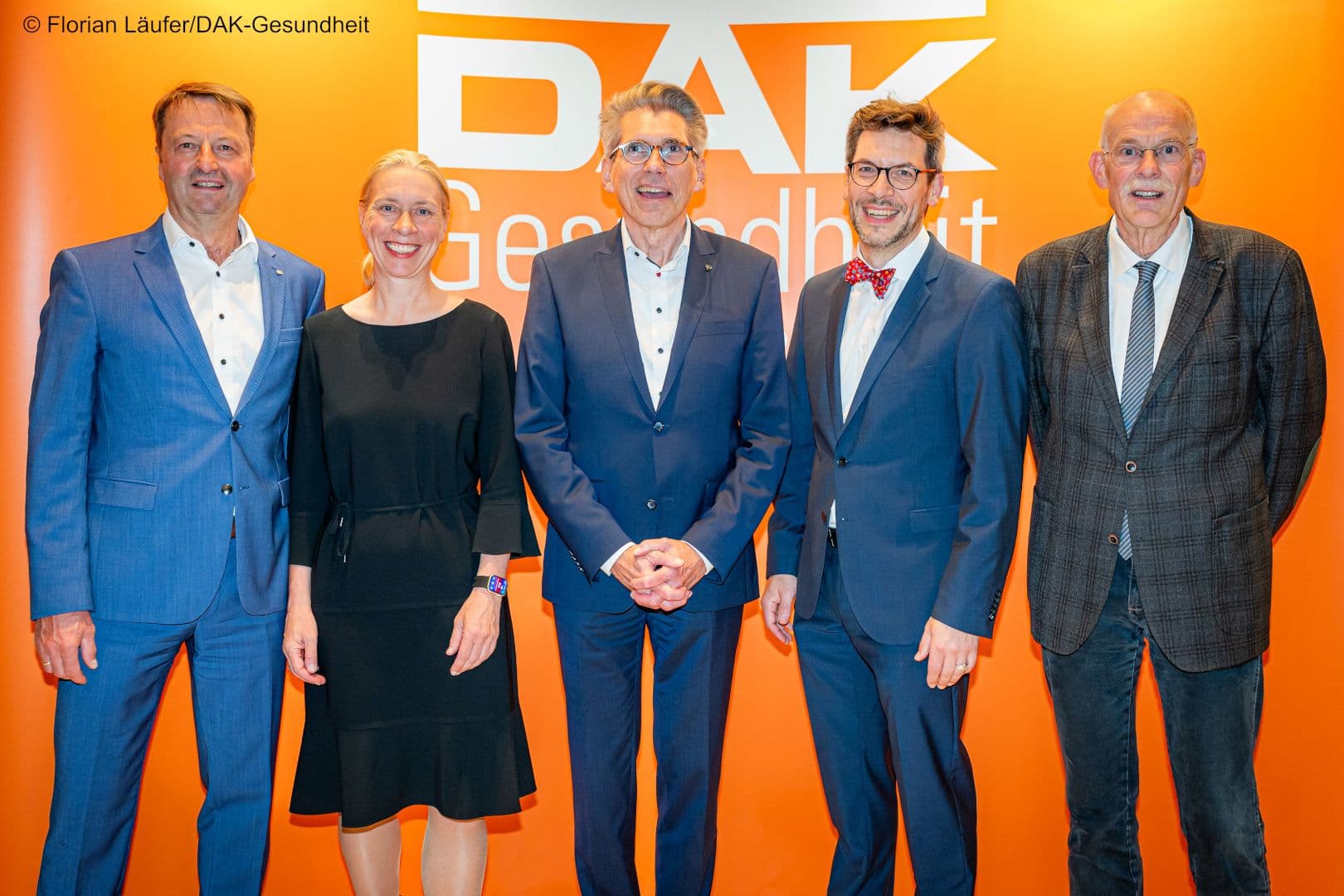 Die Spitze der DAK-Gesundheit mit Thomas Bodmer, Ute Wiedemann, Andreas Storm, Roman G. Weber und Johannes Knollmeyer (v.l.n.r.)