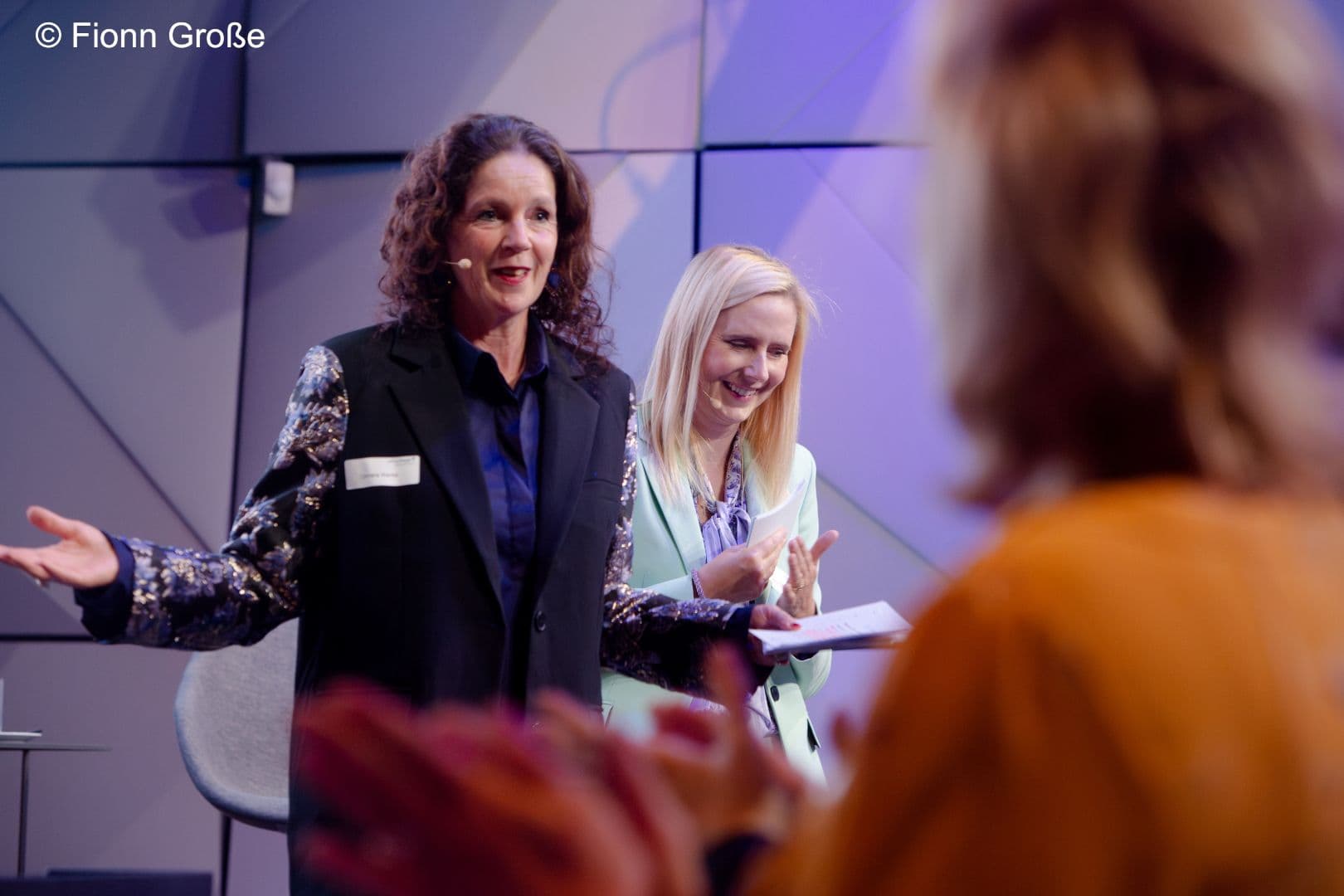 Die Moderatorinnen der Spitzenfrauen Gesundheit: Cornelia Wanke (l.) und Rebecca Otto.