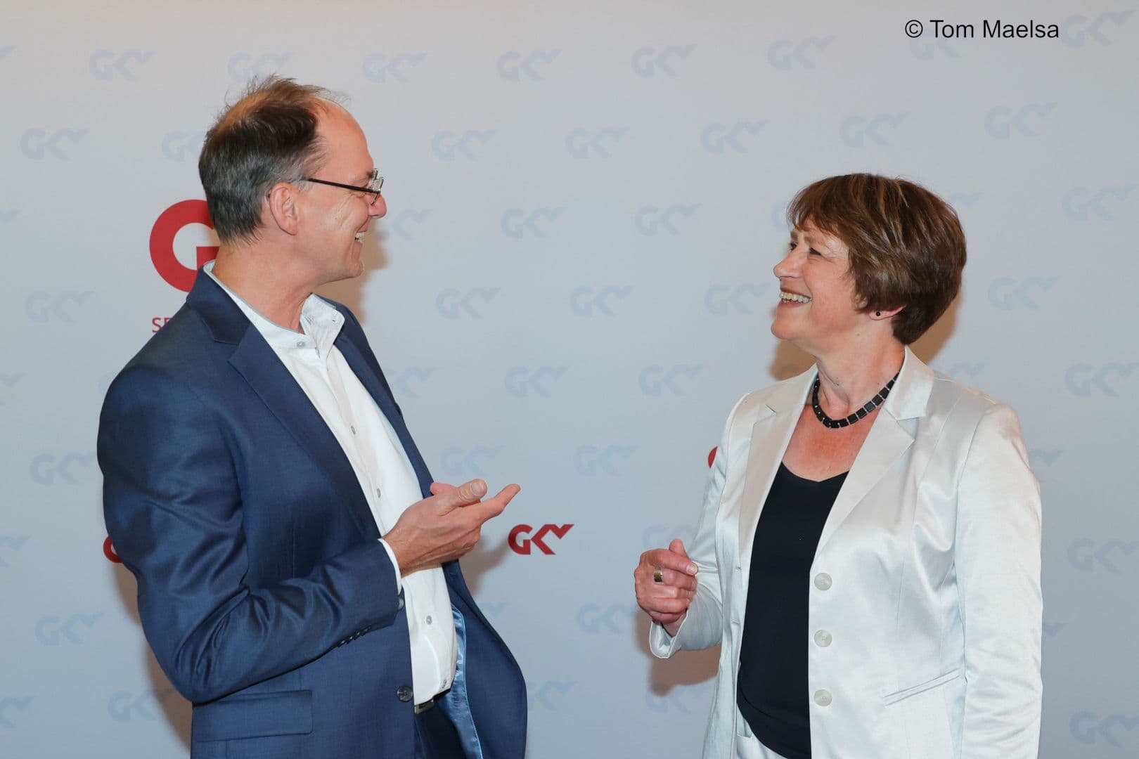 Letzte Absprachen mit  Florian Lanz, Pressesprecher des GKV-SV, und Doris Pfeiffer