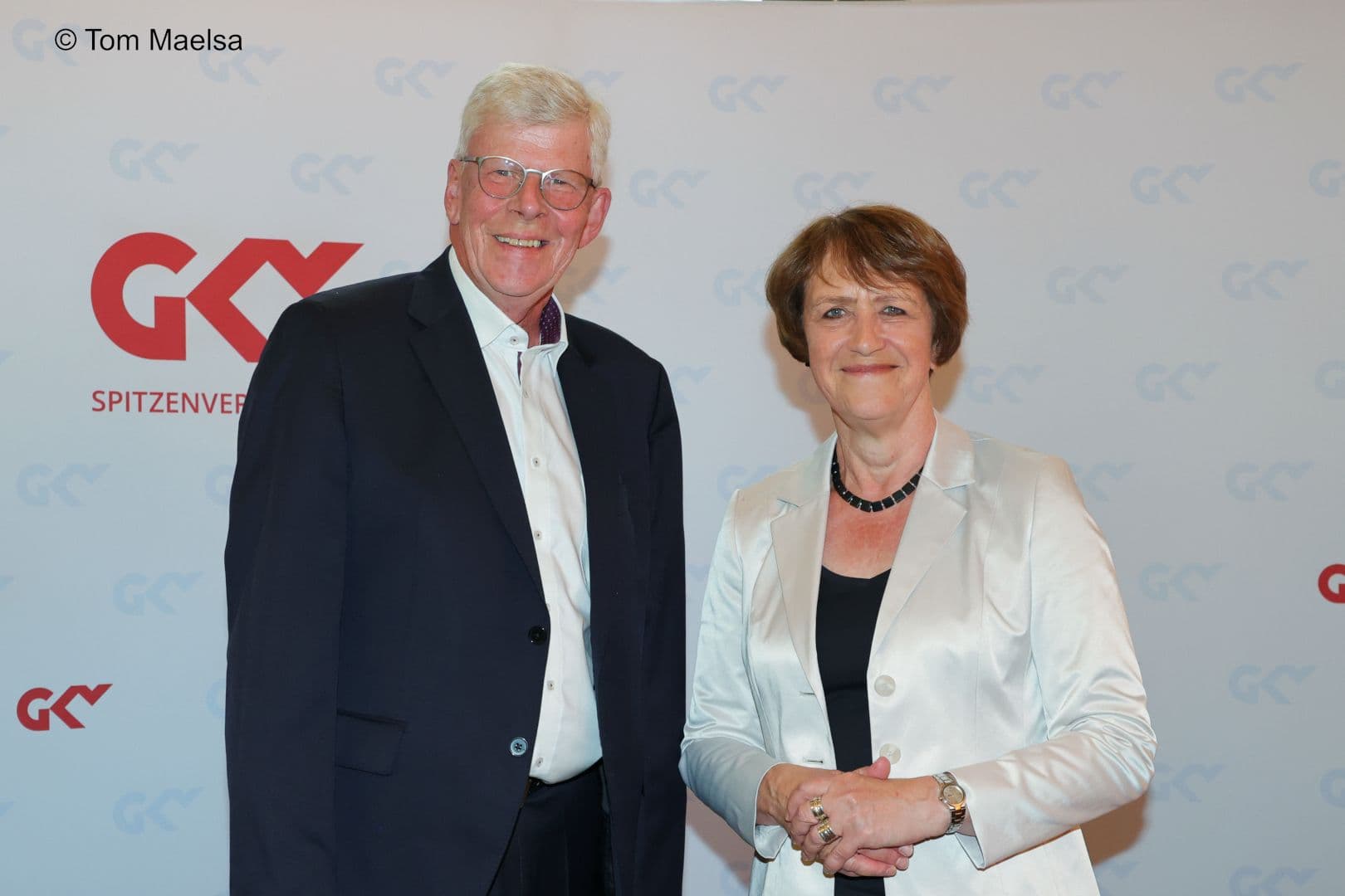 Gernot Kiefer,  Vorstand des GKV-SV von 2010 bis 2024, mit Doris Pfeiffer