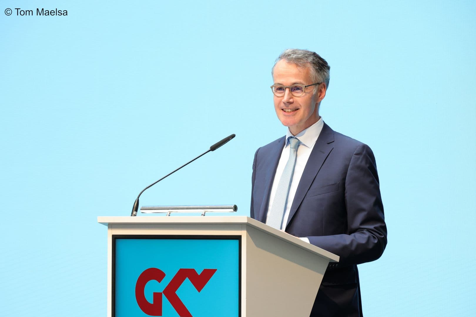 Bernhard Egger, Leiter der Abteilung Medizin des GKV-SV, spricht im Namen der Belegschaft.