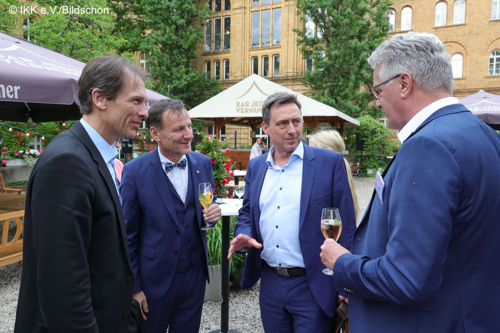 Gespräch auf der Führungsebene mit Martin Krasney (GKV-Spitzenverband), Jürgen Hohnl (IKK e.V.), Oliver Blatt (vdek), Michael Müller (ALM). (v.l.n.r.)