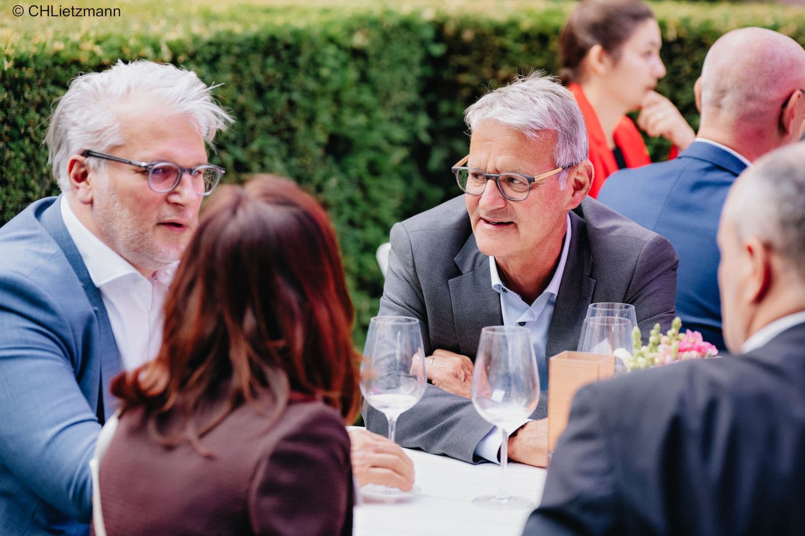 Nicola Buhlinger-Göpfarth, Markus Beier (beide Hausärztinnen- und Hausärzteverband), Gerald Gaß (DKG), Tjarko Schröder (Hausärztinnen- und Hausärzteverband) (v.l.n.r.)