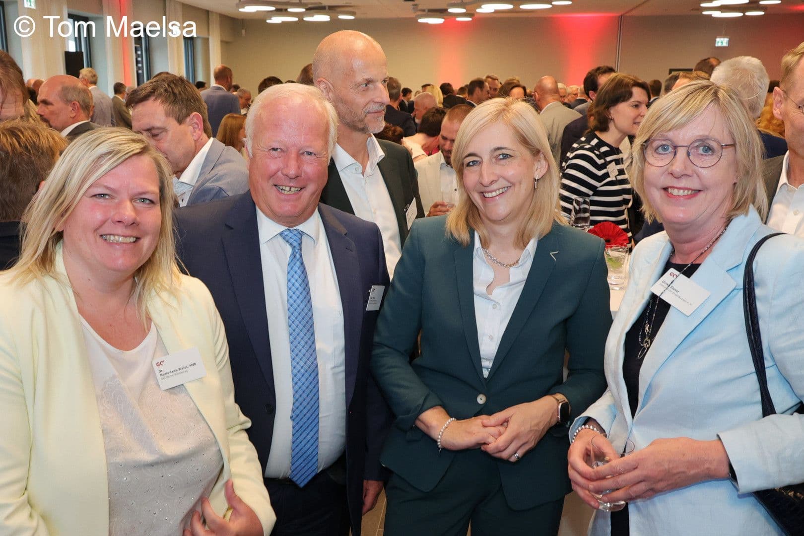 Maria-Lena Weiss MdB, CDU, Peter Weiß, Bundeswahlbeauftragter für die Sozialversicherungswahlen, Bundesgesundheitsministerin Nina Warken, Ulrike Elsner (vdek) (v.l.n.r.)